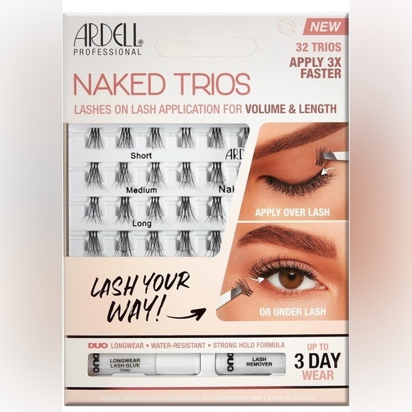 Ardell Naked Lashes Trios Kit, 32 Trios, 1 pack NEW SEALED - Picture 5 of 9